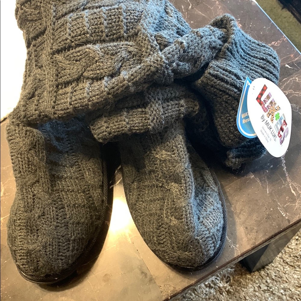 Muk Luks Gray Cable Knit boots